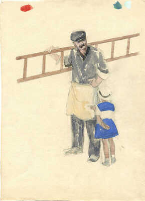 Горяев Виталий Николаевич. Эскиз обложки для кн.: Барто А.Л. Птенцы: Веселые стихи / Рис. В. Горяева. М.; Л.: Детгиз, 1952.